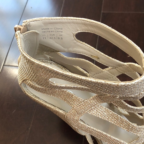 ALDO Sparkly Light Gold High Heels - Picture 5 of 8